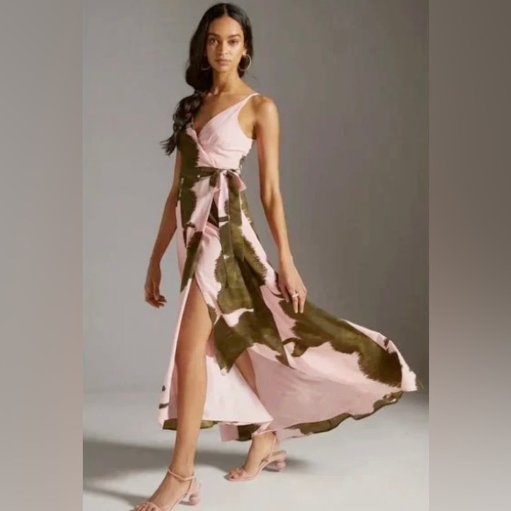 Anthropologie Hutch Leah Printed Wrap Maxi Dress Size Small